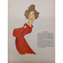 DINA GALLI (Milano 1877 - Roma 1951) attrice teatrale e cinematografica. Ritratto in abito rosso.